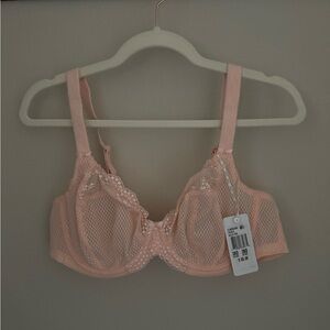 Elomi Charley Pink Lace Bra with Molded Cups and Adjustable Straps